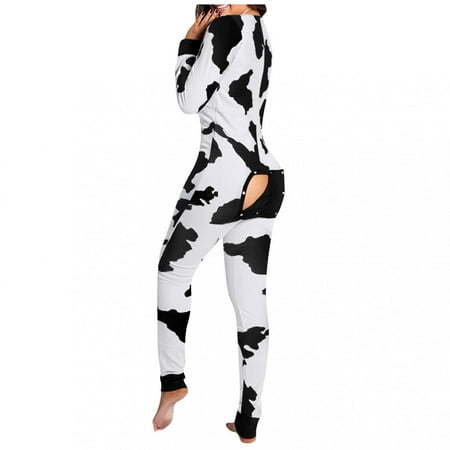 

Gifts for Christmas Bidobibo Women s Sexy Onesie Pajamas Long Sleeve V Neck Bodycon Bodysuits Butt Button Back Flap Jumpsuit Rompers Nightwear