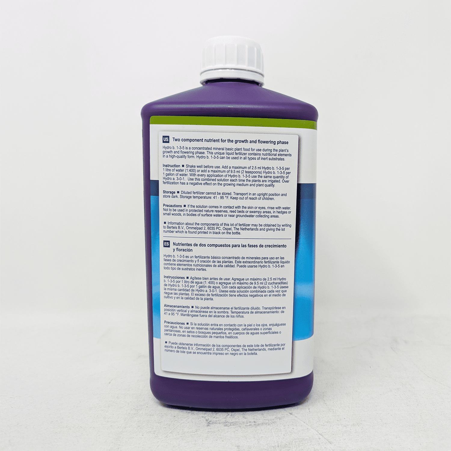 Hydro B - Base Nutrients for Hydroponic Grow & Flowering Cycles - 1 Liter Bottle by Plagron