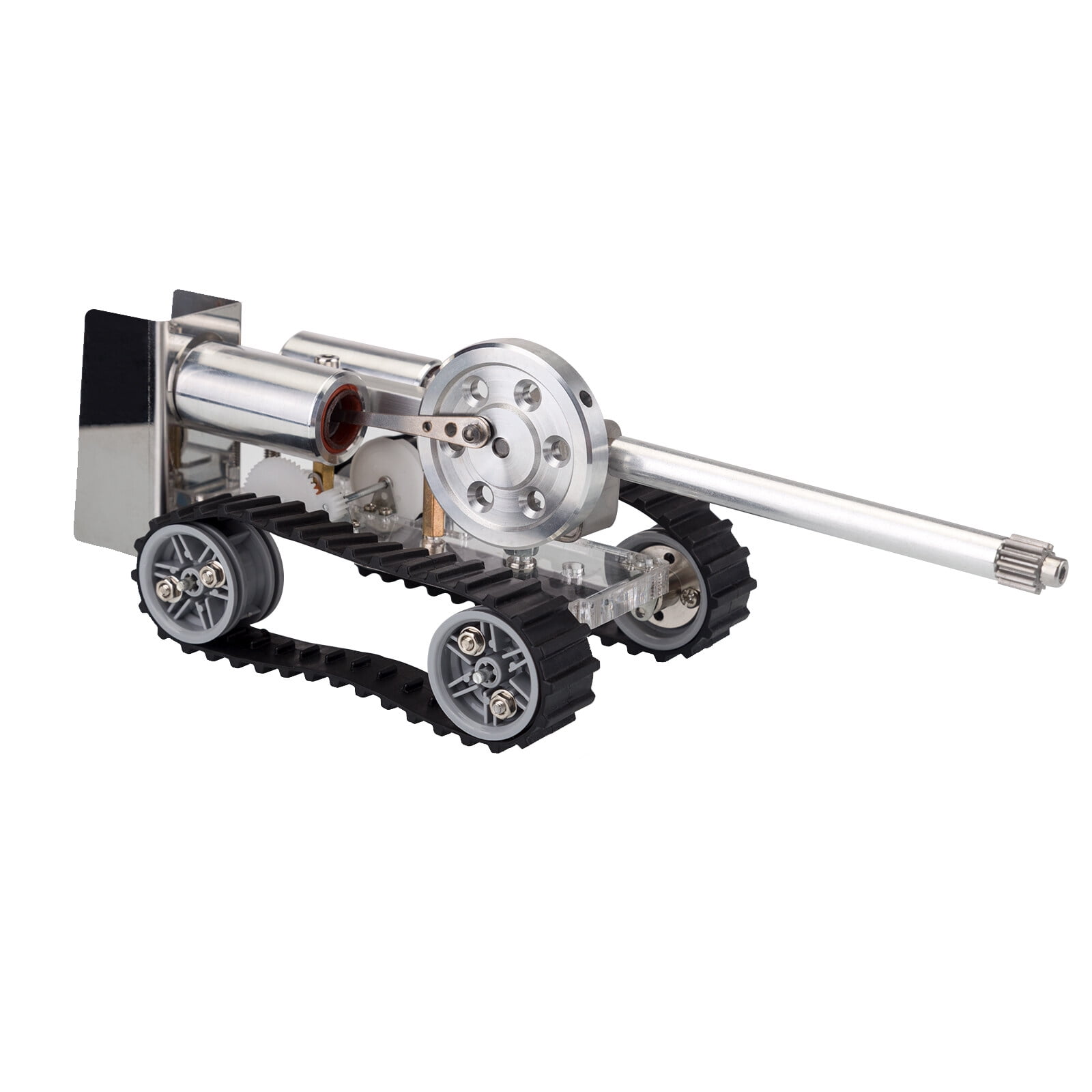Stirling Engine Model Kit That Works, Zinc Alloy & Acrylic Hot Air Stirling Engine Crawler Tank with Alcohol Lamp, Science Experiment & Physics Educational Kit for Adults