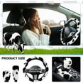 thumbnail image 5 of 3PCS Furry Cow Print Steering Wheel Cover,Auto Plush Cute Cows Shift Gear & Hand Brake Covers Soft Warm Universal Car Interior Accessories for Women Men(Black), 5 of 7
