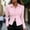 Pink, variant on Womens Tops Striped Lapel Long Sleeved Slim Button Down Shirt Work Commuting Casual Elegant Top Blouses for Women Dressy Casual