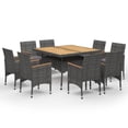 thumbnail image 4 of vidaXL Patio Dining Set Outdoor Table and Chair Poly Rattan and Acacia Wood, 4 of 6