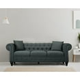 thumbnail image 1 of Valencia Sofas Abruzzo Tufted Chesterfield Sofa with 2 Decorative Pillows - Dark Grey, 1 of 5