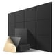 thumbnail image 1 of -Paneles acústicos adhesivos, paquete de 12, 12 x 12 x 0,4 pulgadas, relleno insonorizado, panel absorbente de sonido, negro, 1 of 5
