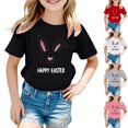 thumbnail image 5 of Kids Easter Outfits For Girls Short-Sleeved T-Shirt Blue Girls Easter Graphic Tees Summer Easter T Shirts Easter Outfits For Girls Size 7-8 Years, 5 of 5