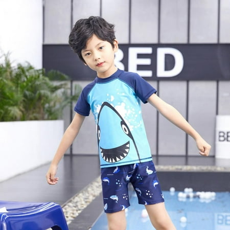 

Boys Swimsuit Baby Kids Cartoon Print Swim Trunks + Swimsuit + Swimming Cap Three-piece Suits Cartoon Print Three-piece Swimsuits