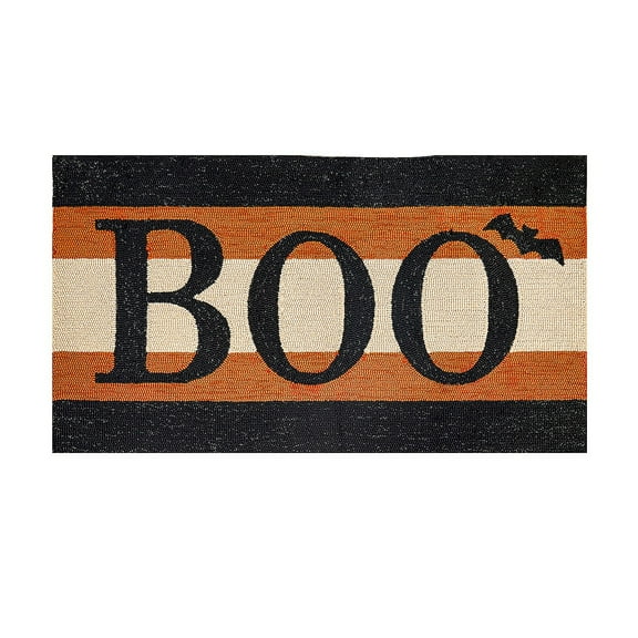 Indoor Outdoor Hooked Rug with Lurex "Boo" 24"x42"