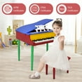 thumbnail image 4 of Costway 30-Key Classic Baby Grand Piano Toddler Toy Wood with Bench & Music Rack Colorful, 4 of 10