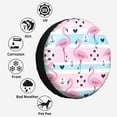 thumbnail image 6 of Kdxio Pink Striped Flamingo for Tire Cover Wheel Protectors Tyre Covers Weatherproof Wheel Covers Universal Fit for Trailer Rv SUV Truck Camper Travel Trailers 17 inch, 6 of 8