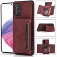 thumbnail image 5 of Design for Samsung Galaxy A53 5G Wallet Case with Tempered Glass Screen Protector PU Leather Credit Card Holder Slot Phone Cases Kickstand Shockproof Protective Cover for Women 6.5 inch Red, 5 of 14