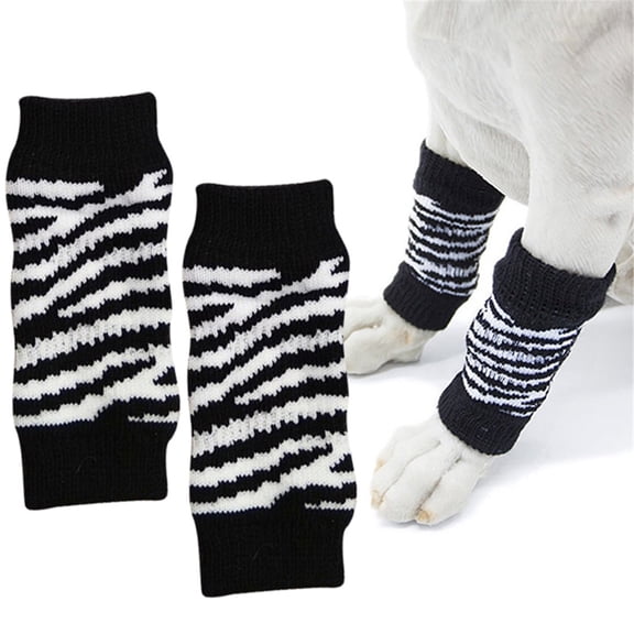 4Pcs/Set Dog Leg Warmers - Joint Support Hock Protector Knee Pads, Small/Medium Dog Socks For Winter & Injury Recovery,Black,S