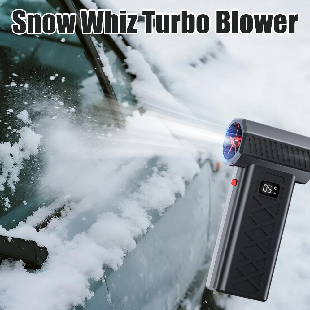 Electric Cordless Mini Turbo Snow Blower, Handheld Leaf Blower with Hurricane Power 6 Gear Adjustable & LED Illumination for Drying, Snow Removal, Cleaning
