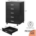 thumbnail image 7 of TUSY 5-Drawer Chest, Storage Dresser Cabinet with Wheels, Black, 7 of 7