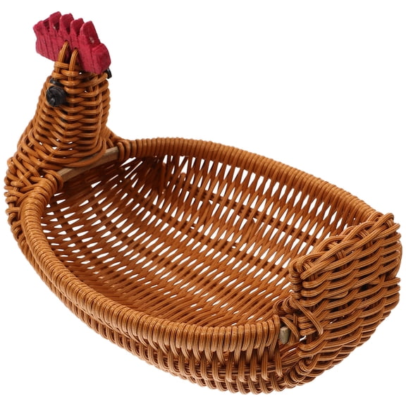 PartyKindom Brown PP Woven Storage Basket for Fruits and Household Items