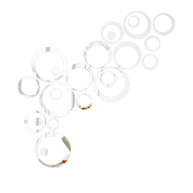 Injueey 24 unids/lote DIY 3D círculos espejo pared pegatina cristal Mural calcomanía decoración del hogar sala de estar espejo pegatina decorativa Decoración del hogar blanco Injueey HA025772-01