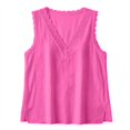 thumbnail image 4 of XIAONU Women Lace V Neck Tank Top Sleeveless Casual Daily Blouse, 4 of 4