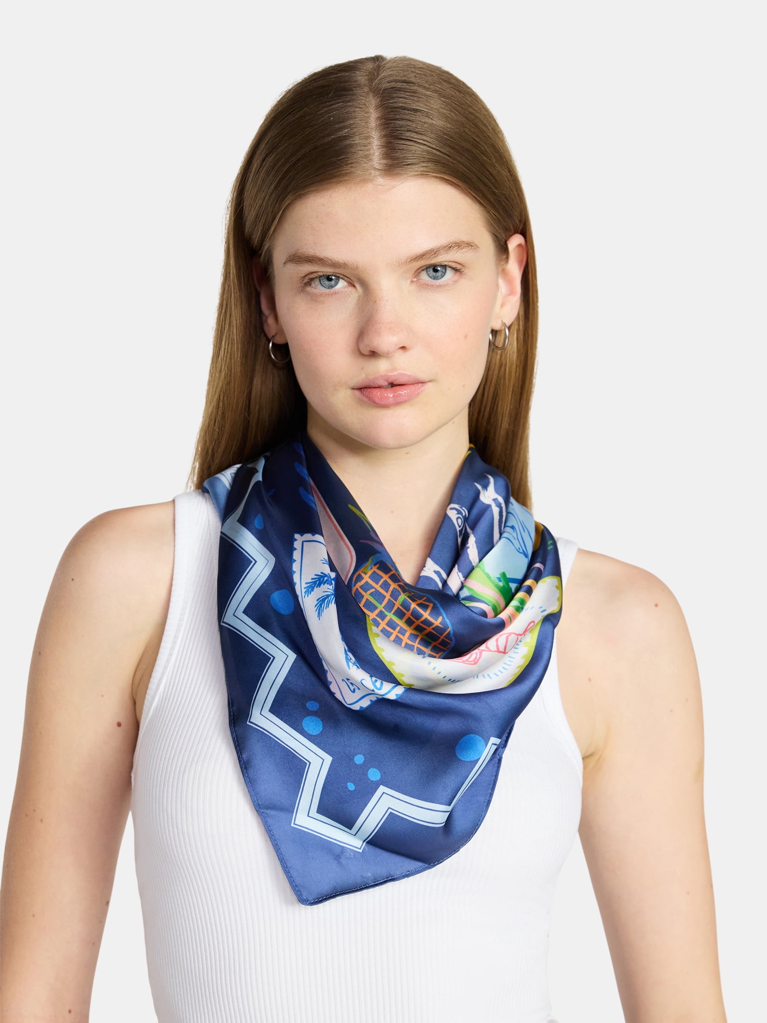 No Boundaries Printed Square Scarf, Women’s