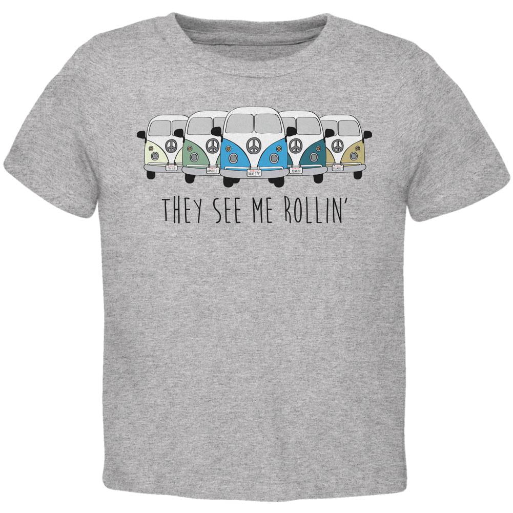 Old Glory Hippie Van They See Me Rollin Bus Camper Toddler T Shirt Other