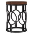 thumbnail image 4 of Fnova Round End Table, Industrial Small Side Table with Metal Hollow Frame for Living Room, Bedroom, Easy Assembly Nightstand, 4 of 12