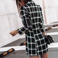 thumbnail image 4 of Hontri Plus Size Coat, Ladies Long Sleeve Suit Collar Double Breasted Woolen Jacket Black L, 4 of 9