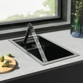 thumbnail image 4 of Miumaeov 10" Drop-in Kitchen Sink Stainless Steel Single Bowl Bar Sink with Foldable Faucet and Lid for Homes Restaurants 16.9x9.8x8.7in, 4 of 14