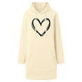 thumbnail image 3 of Busydd Women Dresses Fashion Love Heart Print Fall Dresses Comfy Long Sleeve Drawstring Mini Dress Casual Hooded Sweatshirt Dress with Pocket S, 3 of 3