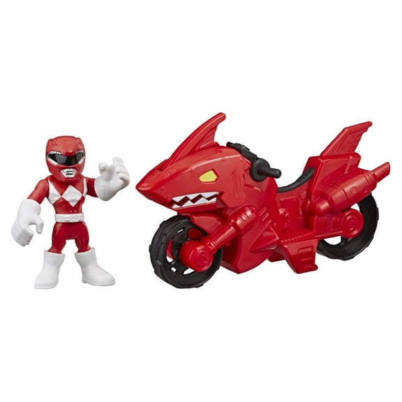 Playskool Heroes Power Rangers Red Ranger Shark Cycle, 5-Inch Figure and Motorcycle Set, Toys for Kids Ages 3 and Up