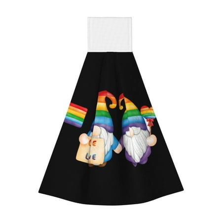 

Jgfou Happy Pride Gnome Print Coral Fleece Microfiber Hanging Hand Towel Soft Premium Dishcloths Multi-Purpose Dust and Stain Removal Cleaning Supplies