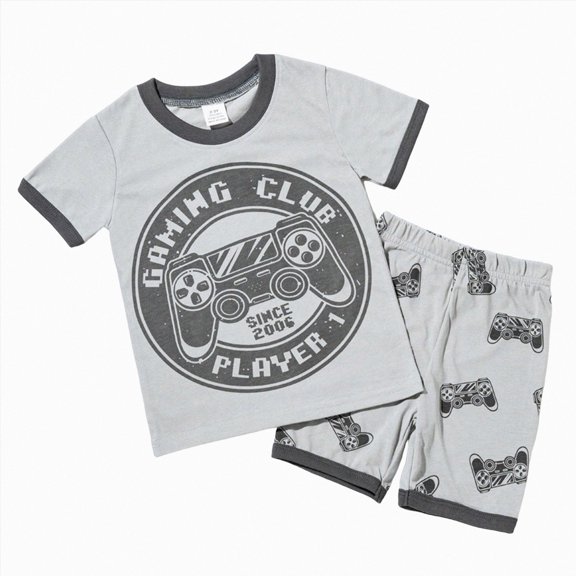 Paguaki Boys Short Set Pajamas Boys Cotton Toddler Train Dinosaur Sleepwear Summer Clothes Size 2-7T