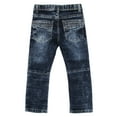 thumbnail image 2 of X RAY Slim Fit Biker Pants for Boys Baby Toddler – Distressed Skinny Moto Jeans, Dark Stone Size 4T, 2 of 9