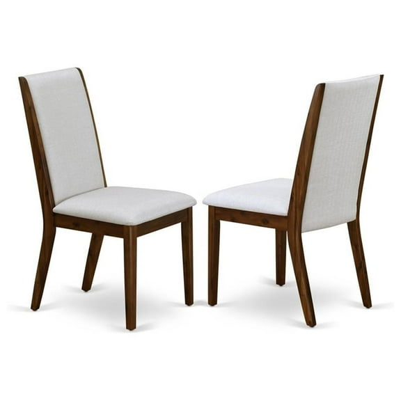 Atlin Designs 39" Fabric Dining Chairs in Walnut/Gray (Set of 2)