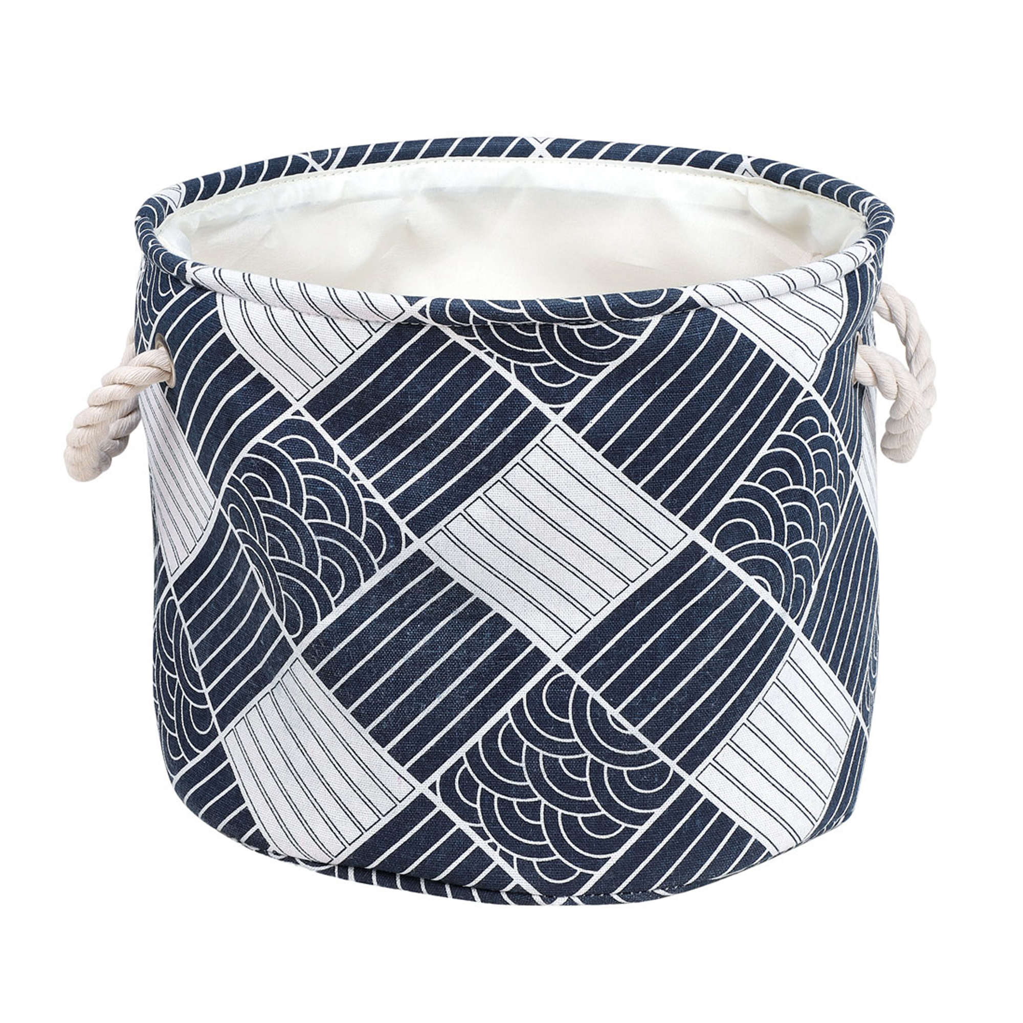 Foldable Fabric Storage Bin Basket Clothing Toys Storage Box Navy Blue