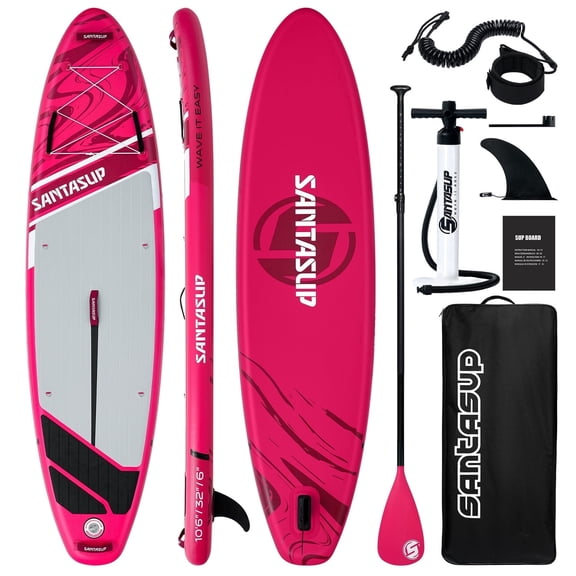Santasup Inflatable Stand Up Paddle Board, Inflatable Paddleboard , Paddle Board for Adult & Youth,with sup Accessories, Wide Stance for All Levels, Traveling Board, Sup Board,Non-Slip Deck