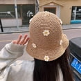 thumbnail image 3 of 56-58 cm circunferencia de la cabeza lindo pequeño sombrero de flores sombrilla femenina playa protector solar de verano sombrero de pescador, 3 of 6