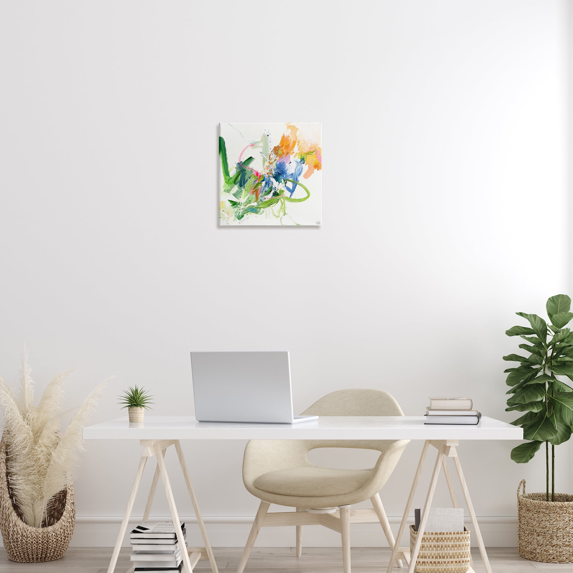 Confident Green Abstraction Canvas Wall Art, design by Design Fabrikken