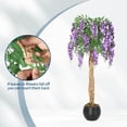 thumbnail image 5 of Artificial Purple Blossom Tree Double Trunk - Lifelike Silk Flowering Tree with Mossy Boughs, Faux Plant for Home Decor Indoor Outdoor, Housewarming, 5 of 6