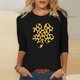 thumbnail image 1 of TaTaai Women St. Patrick's Print Crew Neck 3/4 Sleeve Black T-Shirt Loose Casual Top Ladies Spring Street Wear Lightweight Breathable Non-See-Through No Fading Soft Top Gift, 1 of 7