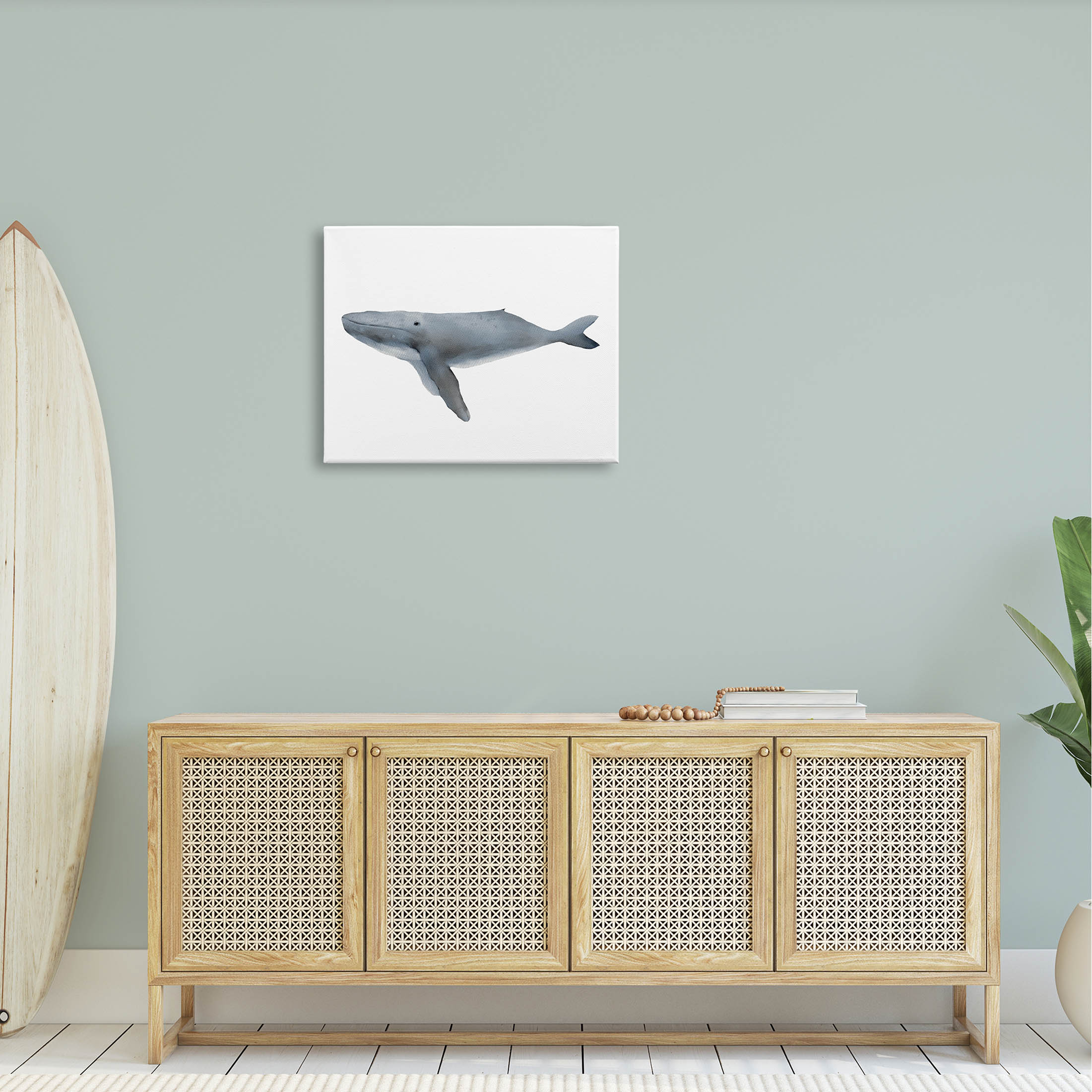 Stupell Industries Marine Whale Casual Sea Life Graphic Art Gallery Wrapped Canvas Print Wall Art, Design by Leah Straatsma