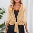 thumbnail image 2 of jiaxiM Cardigan for Women 3/4 Sleeves Open Front Lightweight Soft Netted Knit Cardigan Draped Ruffles Kimono Cover Ups, 2 of 6