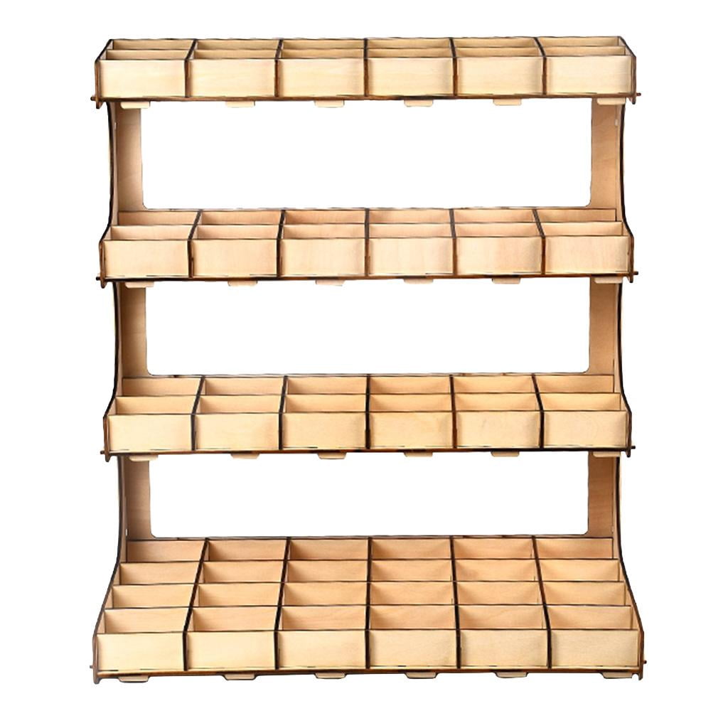 DIY Paint Ink Wooden Rack Model Holder Organizer 4-layer 60-grid
