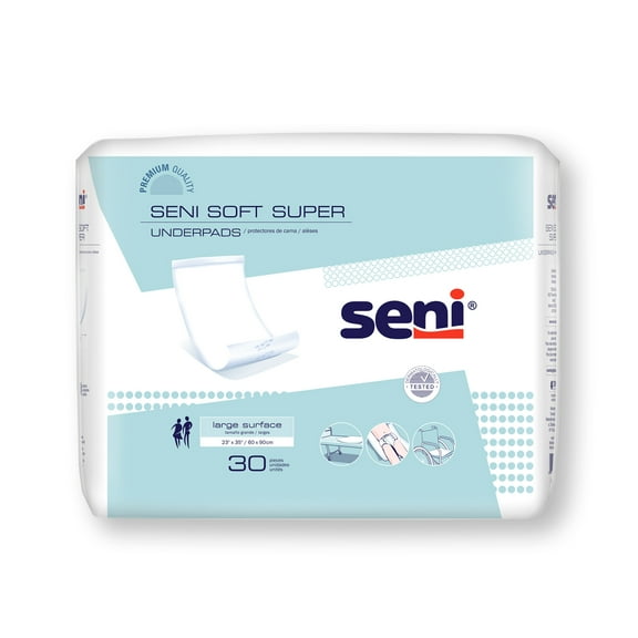 Seni Soft Super Disposable Underpad Cellulose Pulp 23X35" S-0330-US1 30 pads