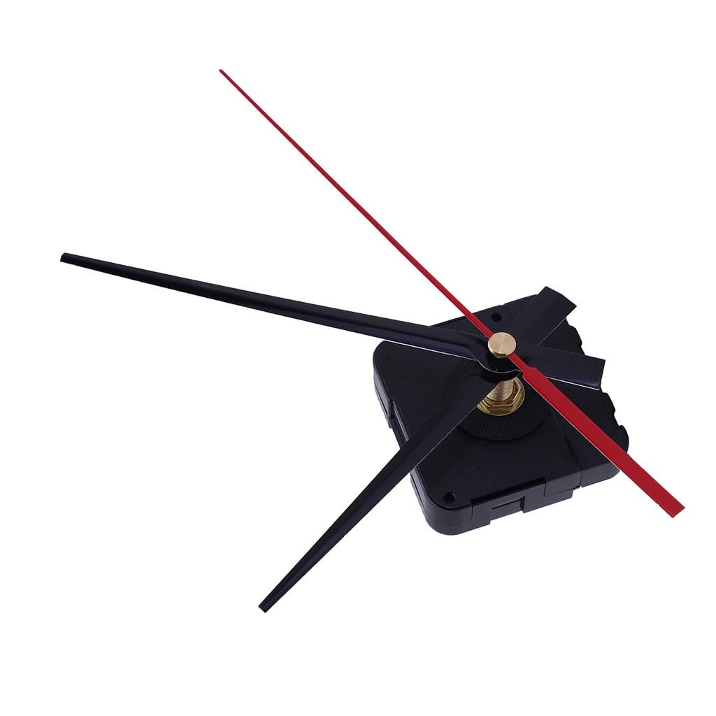 GUOOL 3x DIY Replacement Wall Clock Quartz Movement Mechanism Adjusting Long - Black And Red Pointers, 56x56x16.3mm