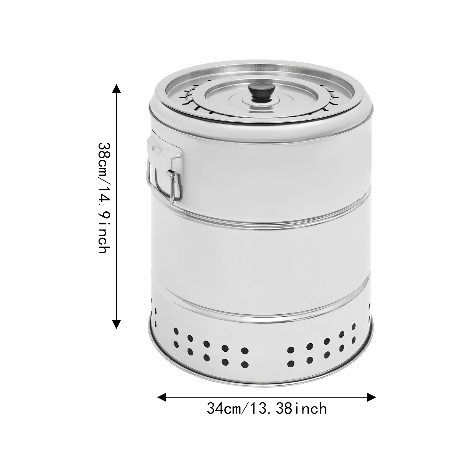 Stainless Steel Barbecue Charcoal Barrel Grill, Great for Cooking Tea Around the Stove, Small Barbecues, Picnics, Tailgate Gatherings, Camping, and More