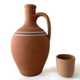 thumbnail image 5 of Handmade Clay Water Pitcher with 6 Clay Cups, Natural Unglazed Terracotta Water Carafe with 6 Earthen Mugs, Traditional Mud Jug, Self-Cooler Pottery Jar for Drinking Water with 6 Mugs, Small, 5 of 7