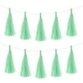 thumbnail image 1 of Unique Bargains 25Pcs Light Green Tassel Garland Banner w Rope for Wedding Birthday Party Decoration, 1 of 4