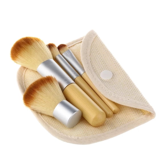 OATIPHO Cosmetics Brush Set Professional Makeup Bamboo Handles Light Brown