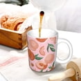 thumbnail image 3 of Yiaed Painting Peach Print Ceramics Coffee,Large Handle Design,Extra Large Tea and Coffee Cup for Office and Home Mugs, 3 of 6