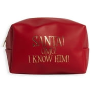 Elf x Revolution "SANTA! OMG! I KNOW HIM!" Red Makeup Bag