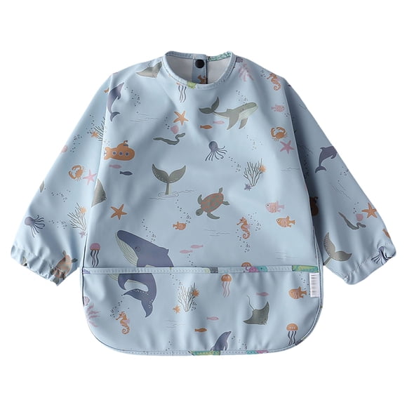 MIASHUI Bavoir à Manches Longues pour Bébé, Imprimé de Dessins Animés, Tenue Douce pour Tout-Petits