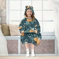 thumbnail image 7 of FORMRS Wearable Blanket Hoodie with Sleeves for Kids Cozy Flannel Sweatshirt, Blue Oranges, 7 of 7